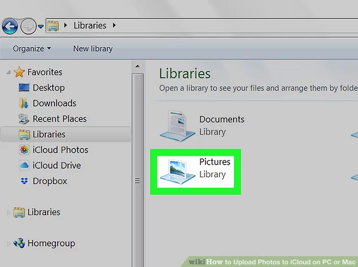 How to open pictures library mac
